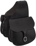 Tough 1 Leather Saddle Bag, Black, 
