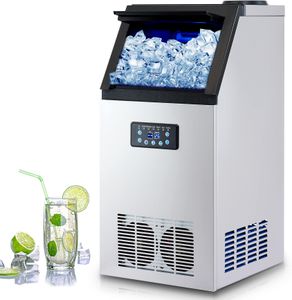 CREWORKS Commercial Ice Maker – Stainless Steel, 72.5kg/24h, 10kg Storage