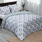 Basic Beyond Twin Comforter Set - Printed Geometry Pattern Comforter Set Twin Size,Lightweight Down Alternative Bed Comforter Set Twin(Geometry,Twin)