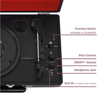 Crosley Cruiser Plus Bluetooth Turntable – Portable Vinyl Record Player