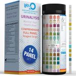 life2O 14-Panel Urine Test Strips for Urinalysis 100ct, Testing Kit for UTI, Keto, Ketosis, Protein, Specific Gravity, pH, Ketone, Bilirubin, Calcium, Vitamin C, Zinc, & More