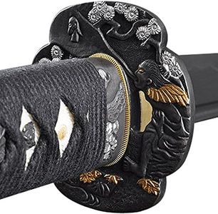 HMS Japanese Katana Sword - Hand Forged 1045 Carbon Steel Full Tang, Sharp Functional Blade for Martial Arts, Collectors & Japanese Culture Display