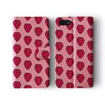 Tirita Phone Case Compatible with iPhone 5 / 5s / SE 2016 Flip Book Wallet Cover PU Leather Summer Tropical Fruit Scrapbook Red Raspberry