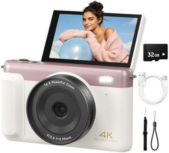 IKUCAM 4K Digital Camera for Photography 75MP with Autofocus & 16X Zoom, 3" 180° Flip Screen, 2500mAh Battery & 32GB SD Card - Compact WiFi Vlogging Camera for Beginners, Teens & Travel