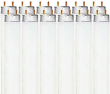 Luxrite F32T8/841 32W 48 Inch T8 Fluorescent Tube Light Bulb, 4100K Cool White, 2800 Lumens, G13 Medium Bi-Pin Base, LR20732, 12 count (Pack of 1)
