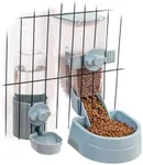 Oncpcare Rabbit Food Water Dispenser, Bunny Food and Water Bowl Set for Cage, Small Aniaml Food Dish for Rabbits, Ferrets, Cats, Birds