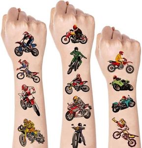 8 Sheets Dirt Bike Temporary Tattoos for Kids, Racing Motocross Party Supplies Dirt Bike Party Decorations Cool Motorcycle Party Favors for Kids Boys Girls Fake Tattoos Party Birthday Gifts