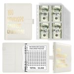 100 Envelope Challenge Binder, 100 Envelopes Money Saving Challenge, Easy and Fun Way to Save $5,050, Budget Binder with Cash Envelopes, Savings Budget Planner Book for Budgeting (White)