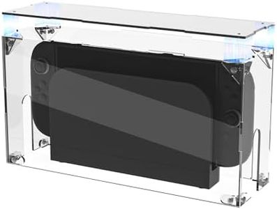 PlayVital Clear Acrylic Dust Cover for Nintendo Switch 2 | Transparent Display Box for Switch 2 Dock Mode, Magnetic Ventilation Top - Transparent