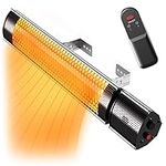 Pro Breeze Halogen Infrared Patio Heater - Wall Mounted Electric Heater With Remote Control for Garden/Outdoor - 2 Heat Settings (1KW &/2KW) - Fixtures & Fittings included