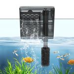 hygger Aquarium HOB Filters Fish Tank Hang On Aquarium Filter, Adjustable Water Flow External Filter Aquarium 105 GPH for 5-15 Gallon Fish Tank