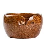 Handmade Rosewood Yarn Storage Bowl for Knitting & Crocheting by SIC | A Perfect Yarn Storage Bowl for Yarn Winder & Crochet Hook Accessories Holder (7 x 4", Rosewood Simple)