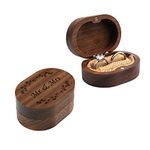 molchagar Wedding Ring Box, Wood Ring box for Proposal, Rustic Mr & Mrs Carve Engagement Ring Holder Gift for Wedding Ceremony