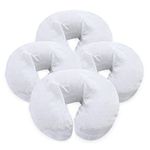 London Linens Pack of 4, Premium Extra Thick 100% Cotton Flannel Massage Tables Face Cradle Covers Cozies Fitted - Includes 4 pcs (White)