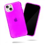 SteepLab Neon Highlighter Case for iPhone 13 (2021, 6.1" Screen) - The Grippy Jelly Case w/Protective Air Pockets (Saturated Vivid Purple)