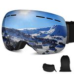 Ski Goggles, Double Layer Snowboard Goggles, Replaceable Lens & Adjustable Strap & Anti-Fog, Ski Goggles for Men and Women Suitable for Winter Outdoor Sports Such as Skiing, Skating and Fishing