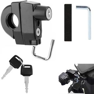 Helmet Lock, Motorcycle Helmet Lock, Bicycle Helmet Lock, Universal Helmet Lock with Keys, for 22-28 mm Handlebar Tubes, Motorcycles, Bicycles or Scooters, Secures the Helmet