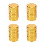 X AUTOHAUX 4pcs Round Car Tire Valve Stem Caps Dust Covers 7mm Universal Yellow