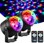 YAZEKY Disco Lights Party Lights with Remote Control Stage Decorations DJ Disco Lights Projector Indoor Disco Ball for Kids,KTV,Party,DJ,Bar,Birthday (UK-Plug-2pcs)