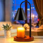 Candle Warmer Lamp with Timer - Electric Melter Candle Lamp Dimmable Candle Heater for Wax Top Flameless Jar Candles Burner Lampshade Height Adjustable 2 Bulbs