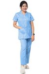 UNIFORM CRAFT Female Nurse Uniform | Hospital Staff, clinics, Home Health, Nurse Uniforms for Women made of Polyester-Cotton (M, Light Blue)