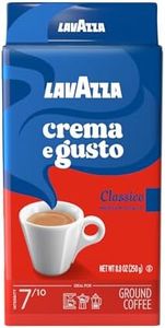 Lavazza Crema E Gusto Ground Coffee Blend, Espresso Dark Roast, 8.8 Oz Bricks (Pack of 4) Authentic Italian, Blended And Roasted in Italy, Non GMO, Value Pack, Full bodied with rich aftertaste