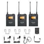 Saramonic UwMic9 96-Channel Omnidirectional UHF Wireless Lavalier Microphone System Two Transmitters and One Receiver for Nikon Canon Sony DSLR Cameras, for Video, Field Recording, Interview, ENG,TV