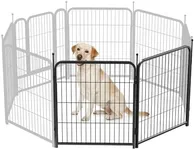 PawGiant Dog Fence Playpen 24”/32”/40” Indoor Outdoor for Small/Medium/Large Dogs, Metal Pet Puppy Cat Exercise Fencing Gate Crate Cage Outside RV, Camping, Yard, Garden (2 Panel, 28" W x 32" H)