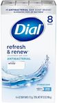 White Fresh Dial Bar Soap, Deodorant Body Wash, Moisture Balance, 8 bars