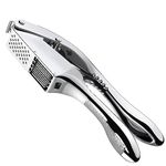 Garlic press and slicer 2 in 1,Effortlessly Crush, Slice, and Mince Garlic,with this Versatile Kitchen Tool - Perfect for Home Cooks and Professional Chefs Alike. (Silvery)