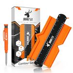 JOREST Contour Gauge 10 Inch + Carpenter Pencil, Profile Template Tool for Laminate Flooring, Tile Laying, Woodworking, Measuring Shape Outline, Unique Gifts Ideas for Men Dad Husband Him