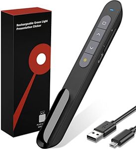 Rechargeable Presentation Clicker Wireless Presenter Remote, Hyperlink Volume Control PowerPoint Clicker Presentation Remote, 2.4GHz USB Presentation Clicker for Mac Laptop Computer