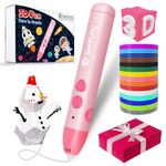 Sunfuny 3D Pen, Rechargeable 3-Dimensional Printing Pen Printer Gift for Kids with 140ft 15 Color PCL Filament Refill, Cordless 3-D Pencil, Stylo Impression 3D Drawing Crayon Set, Xmas Gift Pink