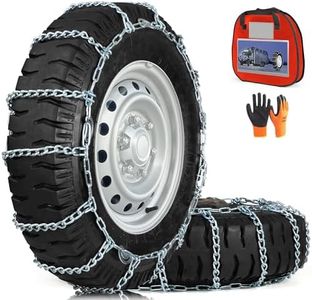 COCO BIRD Snow Chains, Thickened and Wear-Resistant High Carbon Steel Anti Slip Tire Chain for Light Truck, Pickups, and SUVs, Set of 2 (220265)