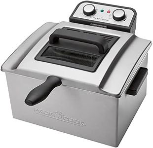 ProfiCook PC-FR 1038 freidora doble, 2 cestas pequeñas y 1 grande, 5 litros de capacidad, filtro permanente de olores y vapores de grasa, 3000 vatios, carcasa de acero inoxidable