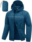 SWISSWELL Rain Jacket Men Waterproof Windbreaker, Lightweight Hooded Raincoat for Daily Casual