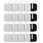 TENS Unit Electrodes Pads, 20 Pcs Adhesive Electrodes, Replacement Reusable Pads Self Adhesive Electrodes with Plug 2.0 mm for TENS Machine