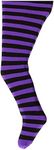 Jefferies Socks Girl's 2-6X Stripe Tights, Purple/Black, 2-4 Years