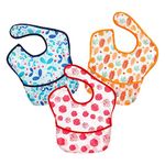 PandaEar 3 Pack Super Light Weight Baby Bib, Waterproof, Washable, Stain Oil and Odor Resistant 5-36 Months (Girl)