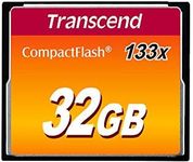 Transcend 32GB CompactFlash 133 Memory Card (CF Card) Up to 50/20 MB/s, Supports Ultra DMA transfer mode 4 with MLC NAND Flash ideal for entry-level DSLRs TS32GCF133