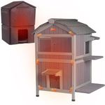 Aivituvin Outdoor Cat House Insulated for Winter, Cat Shelter Kitty House Feral Cat Shelter with 100% Insulation Liner (L-B with Liner)
