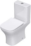 Durovin Bathrooms Close Coupled Toilet with Soft Close Seat and Cistern - Rimless Toilet Pan