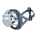 Baskerville INVISA Basket Dog Muzzle - Patented Humane Design with Facial Visibility, Padded Nose Band, Dog can Pant and Drink, Prevents Biting and Scavenging. Muzzle for Large Dogs (Size 5)