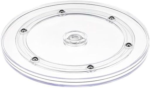 Kepfire Clear Acrylic Lazy Susan Turntable 7 inch Organizer Ball Bearing Revolving Display Base Kitchen Spice Rack Cake Makeup Table Decorating