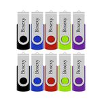 USB Stick 32GB 10Pack, Bosexy USB Flash Drive Metal Swivel Thumb Drives with Led Indicator Multicolor