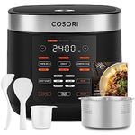 COSORI Rice Cooker, Slow Cooker & Steamer with Ceramic Coated Inner Pot and Fuzzy Logic, 50 Recipes,10 Cups, 1.8L Capacity, Multi Cooker with 17 Functions, Warmer, Timer