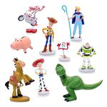 Disney Store Official Toy Story Deluxe Figurine Playset, 9 Mini Toys, Miniature Action Figure Set, Woody, Buzz Lightyear, Jessie, Rex, Bullseye, Hamm, Bo Peep, Forky and Duke Caboom