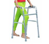 GLORIFIED ORTHO Walker Folding Adjustable Imported Premium Aluminium Frame Light Weight, Walker For Old People & Walker for adults, Height Adjustable Upto 17cm & Weight Capacity Upto 120kg