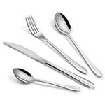 Cutlery Set, 32 Piece Knife and Fork Sets, Stainless Steel Forks Knives and Spoons Set for 8 People, Kitchen Flatware Silverware Set, Dishwasher Safe, Mirror Polished