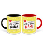 WHATS YOUR KICK Nana and Nani Inspired Black & Red Inner Colour Set of 2 Coffee Mug- Nana Ji, Nani Ji, Best Quotes, Best Couple Quotes, Happy Birthday, Relation, Unique Gifts (Nana & Nani)